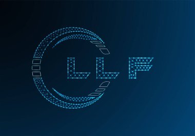 LLF düşük poli harfli logo vektör tasarımı. LLF düşük polyester logo tasarımı. Düşük polyester logo.