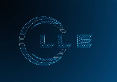 LLE düşük poli harfli logo vektör tasarımı. LLE düşük polyester logo tasarımı. Düşük polyester logo.