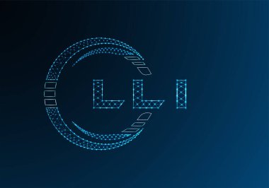 LLI düşük poli harfli logo vektör tasarımı. LLI düşük polyester logo tasarımı. Düşük polyester logo.