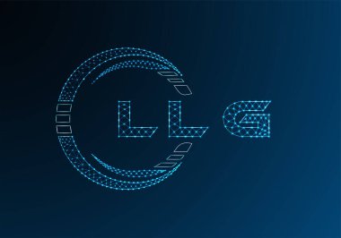 LLG düşük poli harfli logo vektör tasarımı. LLG düşük polyester logo tasarımı. Düşük polyester logo.