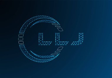 LLJ düşük poli harfli logo vektör tasarımı. LLJ düşük polyester logo tasarımı. Düşük polyester logo.