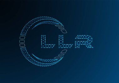 LLR düşük poli harfli logo vektör tasarımı. LLR düşük polyester logo tasarımı. Düşük polyester logo.