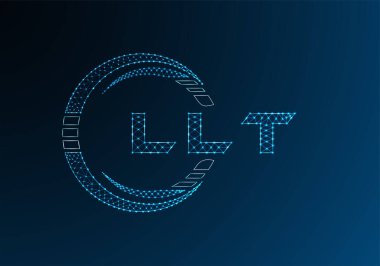 LLT düşük poli harfli logo vektör tasarımı. LLT düşük polyester logo tasarımı. Düşük polyester logo.