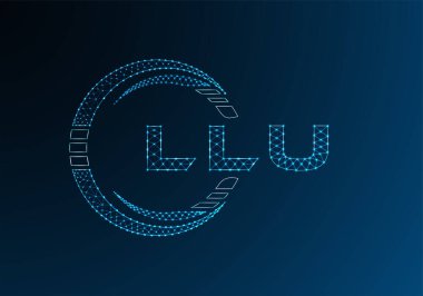 LLU düşük poli harfli logo vektör tasarımı. LLU düşük polyester logo tasarımı. Düşük polyester logo.