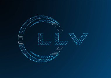 LLV düşük poli harfli logo vektör tasarımı. LLV düşük polyester logo tasarımı. Düşük polyester logo.