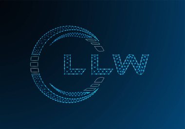 LLW düşük poli harfli logo vektör tasarımı. LLW düşük polyester logo tasarımı. Düşük polyester logo.