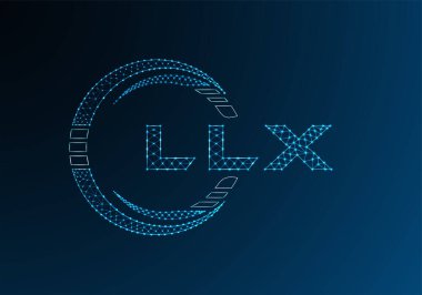 LLX düşük poli harfli logo vektör tasarımı. LLX düşük polyester logo tasarımı. Düşük polyester logo.