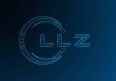 LLZ düşük poli harfli logo vektör tasarımı. LLZ düşük polyester logo tasarımı. Düşük polyester logo.