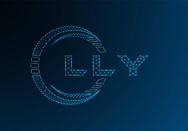 LLY düşük poli harfli logo vektör tasarımı. LLY düşük polyester logo tasarımı. Düşük polyester logo.