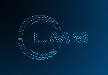 LMB düşük poli harfli logo vektör tasarımı. LMB düşük poli logo tasarımı. Düşük polyester logo.