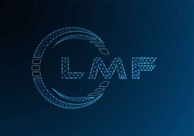 LMF düşük poli harfli logo vektör tasarımı. LMF düşük poli logo tasarımı. Düşük polyester logo.