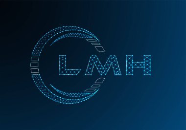 LMH düşük poli harfli logo vektör tasarımı. LMH düşük polyester logo tasarımı. Düşük polyester logo.