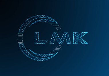 LMK düşük poli harfli logo vektör tasarımı. LMK düşük poli logo tasarımı. Düşük polyester logo.