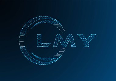 LMY düşük poli harfli logo vektör tasarımı. LMY düşük polyester logo tasarımı. Düşük polyester logo.