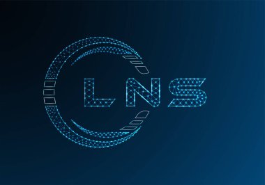 LNS düşük poli harfli logo vektör tasarımı. LNS düşük polyester logo tasarımı. Düşük polyester logo.