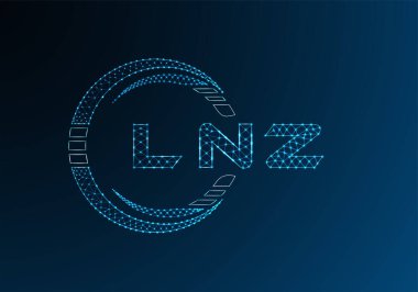 LNZ düşük poli harfli logo vektör tasarımı. LNZ düşük polyester logo tasarımı. Düşük polyester logo.
