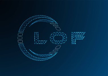 LOF düşük poli harfli logo vektör tasarımı. LOF düşük polyester logo tasarımı. Düşük polyester logo.