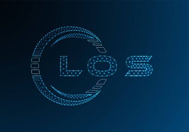 LOS düşük poli harfli logo vektör tasarımı. LOS düşük polyester logo tasarımı. Düşük polyester logo.