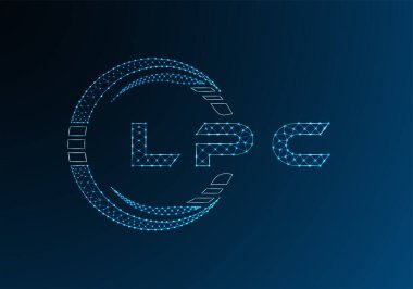 LPC düşük poli harfli logo vektör tasarımı. LPC düşük polyester logo tasarımı. Düşük polyester logo.