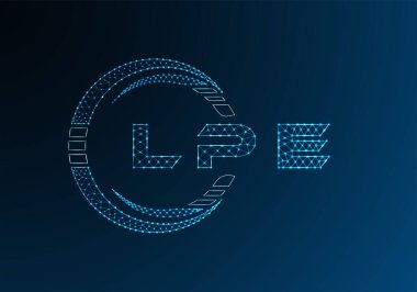 LPE düşük poli harfli logo vektör tasarımı. LPE düşük polyester logo tasarımı. Düşük polyester logo.