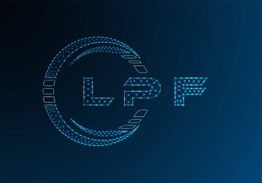 LPF düşük poli harfli logo vektör tasarımı. LPF düşük polyester logo tasarımı. Düşük polyester logo.