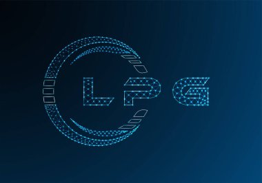 LPG düşük poli harfli logo vektör tasarımı. LPG düşük polyester logo tasarımı. Düşük polyester logo.