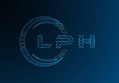 LPH düşük poli harfli logo vektör tasarımı. LPH düşük polyester logo tasarımı. Düşük polyester logo.