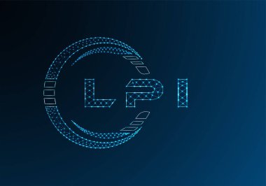 LPI düşük poli harfli logo vektör tasarımı. LPI düşük polyester logo tasarımı. Düşük polyester logo.