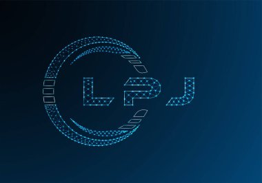 LPJ düşük poli harfli logo vektör tasarımı. LPJ düşük polyester logo tasarımı. Düşük polyester logo.