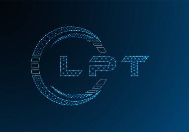 LPT düşük poli harfli logo vektör tasarımı. LPT düşük polyester logo tasarımı. Düşük polyester logo.