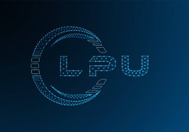 LPU düşük poli harfli logo vektör tasarımı. LPU düşük polyester logo tasarımı. Düşük polyester logo.