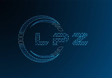 LPZ düşük poli harfli logo vektör tasarımı. LPZ düşük polyester logo tasarımı. Düşük polyester logo.