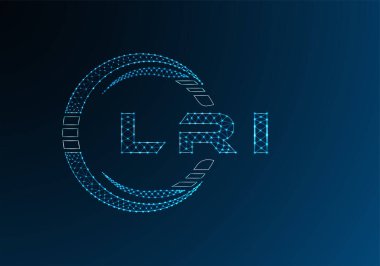 LRI düşük poli harfli logo vektör tasarımı. LRI düşük polyester logo tasarımı. Düşük polyester logo.