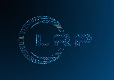 LRP düşük poli harfli logo vektör tasarımı. LRP düşük polyester logo tasarımı. Düşük polyester logo.