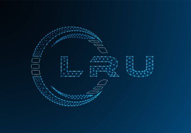 LRU düşük poli harfli logo vektör tasarımı. LRU düşük polyester logo tasarımı. Düşük polyester logo.