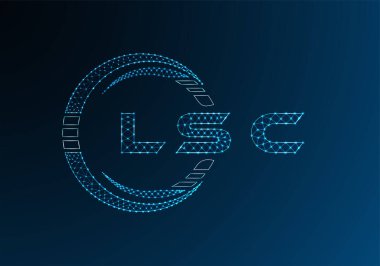 LSC düşük poli harfli logo vektör tasarımı. LSC düşük polyester logo tasarımı. Düşük polyester logo.