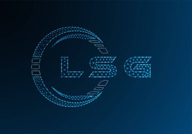LSG düşük poli harfli logo vektör tasarımı. LSG düşük polyester logo tasarımı. Düşük polyester logo.