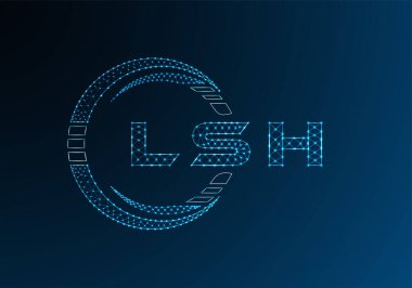 LSH düşük poli harfli logo vektör tasarımı. LSH düşük polyester logo tasarımı. Düşük polyester logo.