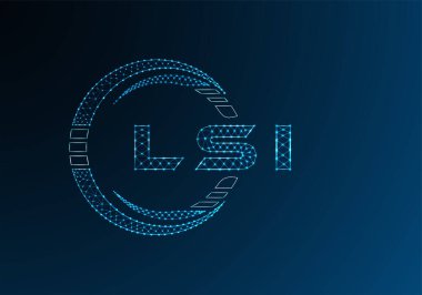 LSI düşük poli harfli logo vektör tasarımı. LSI düşük poli logo tasarımı. Düşük polyester logo.