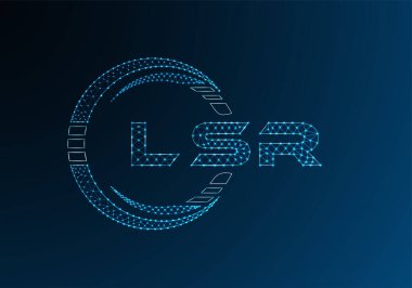 LSR düşük poli harfli logo vektör tasarımı. LSR düşük polyester logo tasarımı. Düşük polyester logo.