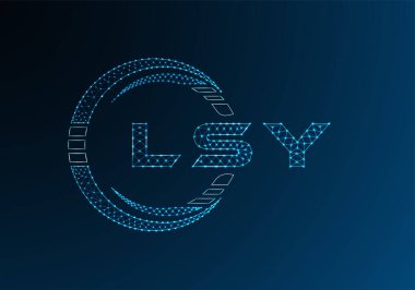 LSY düşük poli harfli logo vektör tasarımı. LSY düşük polyester logo tasarımı. Düşük polyester logo.