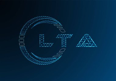 LTA düşük poli harfli logo vektör tasarımı. LTA düşük polyester logo tasarımı. Düşük polyester logo.