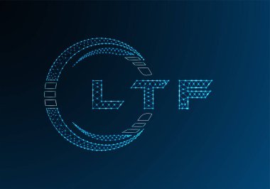 LTF düşük poli harfli logo vektör tasarımı. LTF düşük polyester logo tasarımı. Düşük polyester logo.