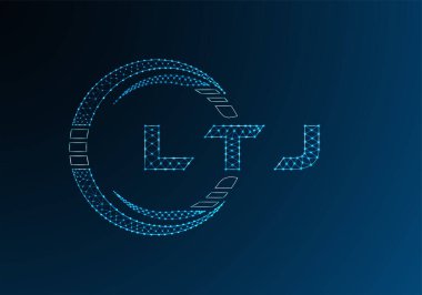 LTJ düşük poli harfli logo vektör tasarımı. LTJ düşük polyester logo tasarımı. Düşük polyester logo.