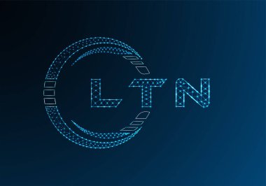 LTN düşük poli harfli logo vektör tasarımı. LTN düşük polyester logo tasarımı. Düşük polyester logo.