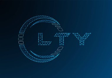 LTY düşük poli harfli logo vektör tasarımı. LTY düşük polyester logo tasarımı. Düşük polyester logo.