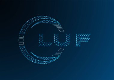 LUF düşük poli harfli logo vektör tasarımı. LUF düşük poli logo tasarımı. Düşük polyester logo.