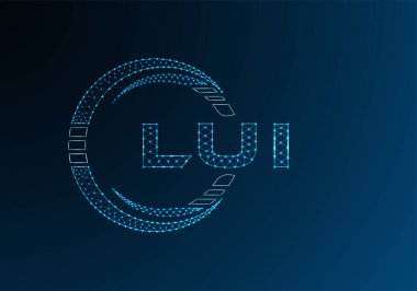 LUI düşük poli harfli logo vektör tasarımı. LUI düşük polyester logo tasarımı. Düşük polyester logo.