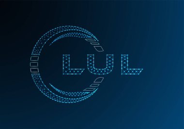 LUL düşük poli harfli logo vektör tasarımı. LUL düşük poli logo tasarımı. Düşük polyester logo.