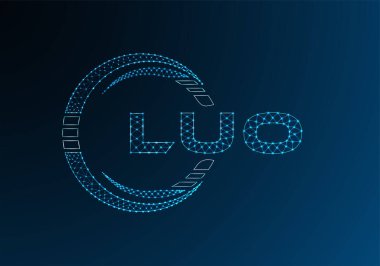LUO düşük poli harfli logo vektör tasarımı. LUO düşük polyester logo tasarımı. Düşük polyester logo.